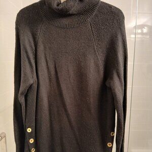 Michael Kors Black and Gold Cowl Neck Sweater